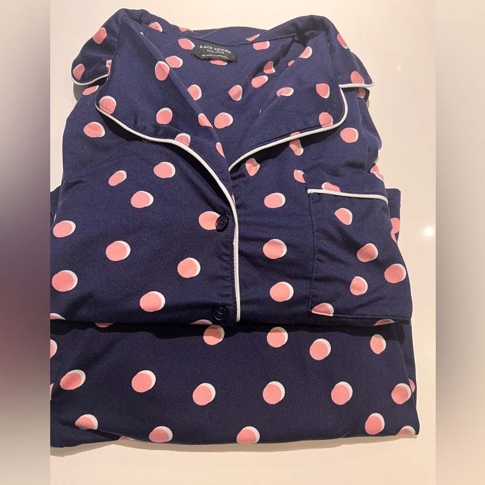 Kate Spade Navy and Pink Womens Pajama Set size M